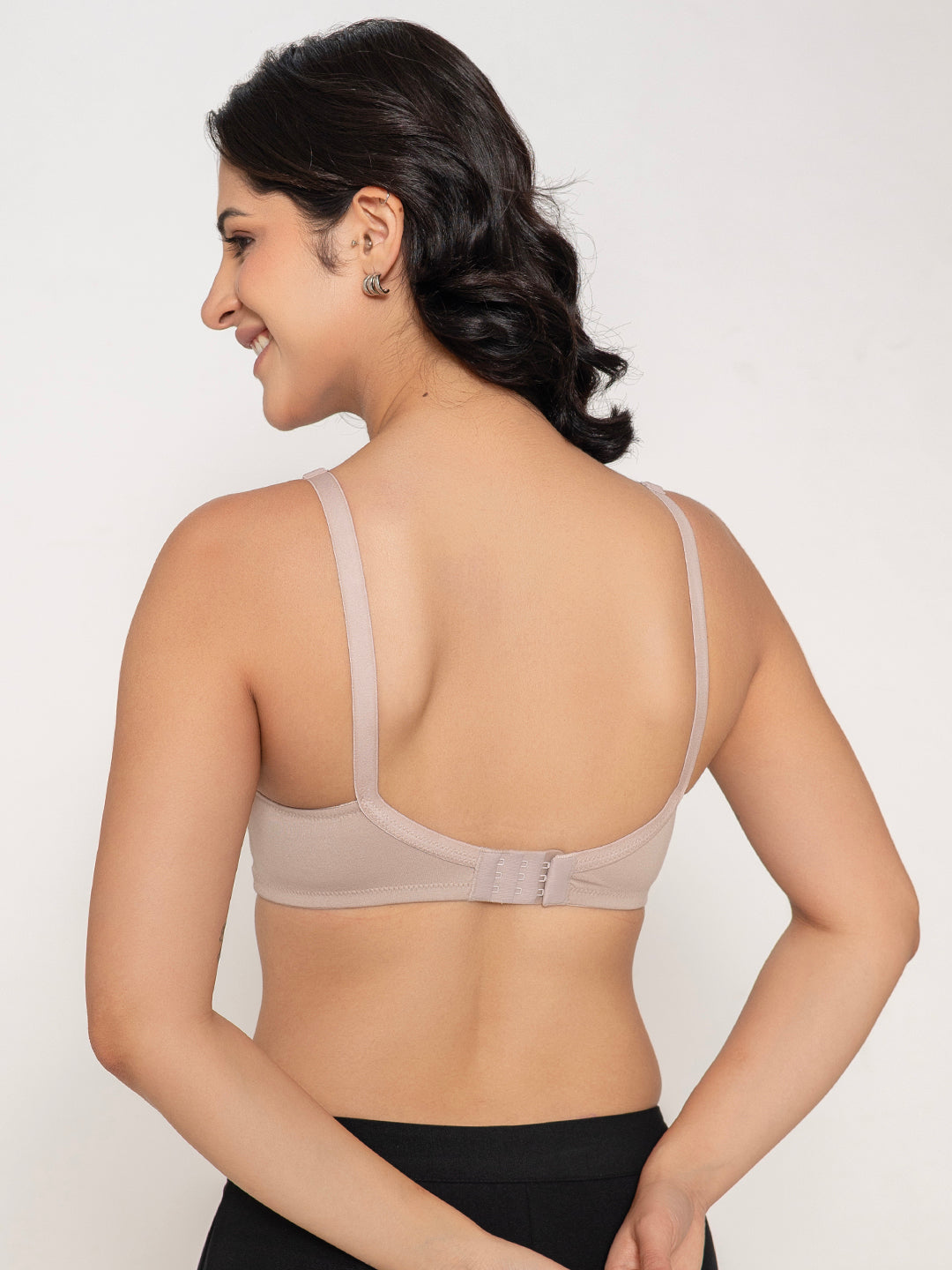 INKURV Seamless Non-Padded Bra for Women | Non-Wired Cotton Full Coverage T-Shirt Bra | Thin Adjustable Straps |Anti Sag Lift Up Support| Luna