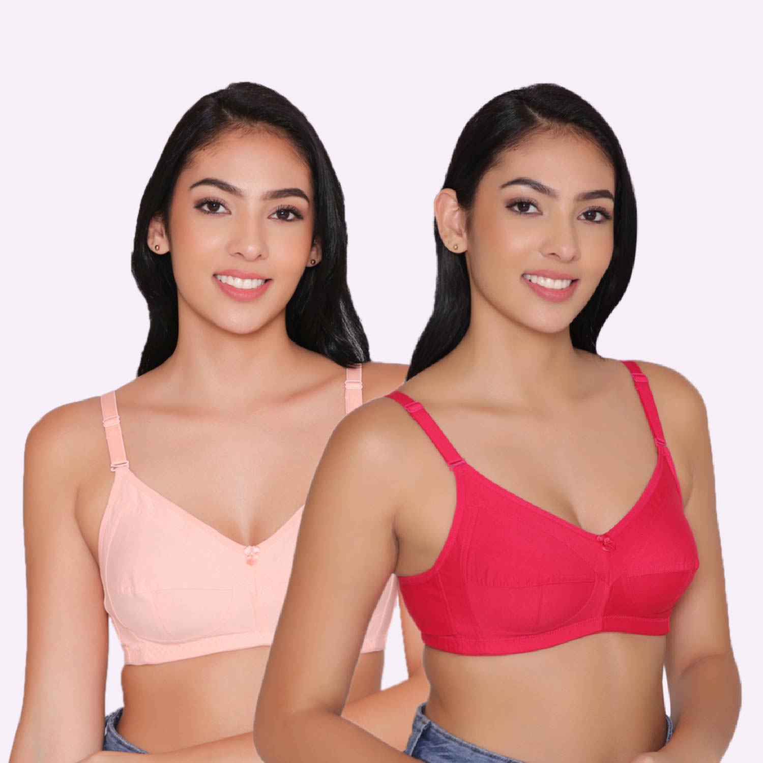 Women's and Girls Full Coverage Sport Bras for Comfort Non-Wired Regular  Daily Use Bra Pack