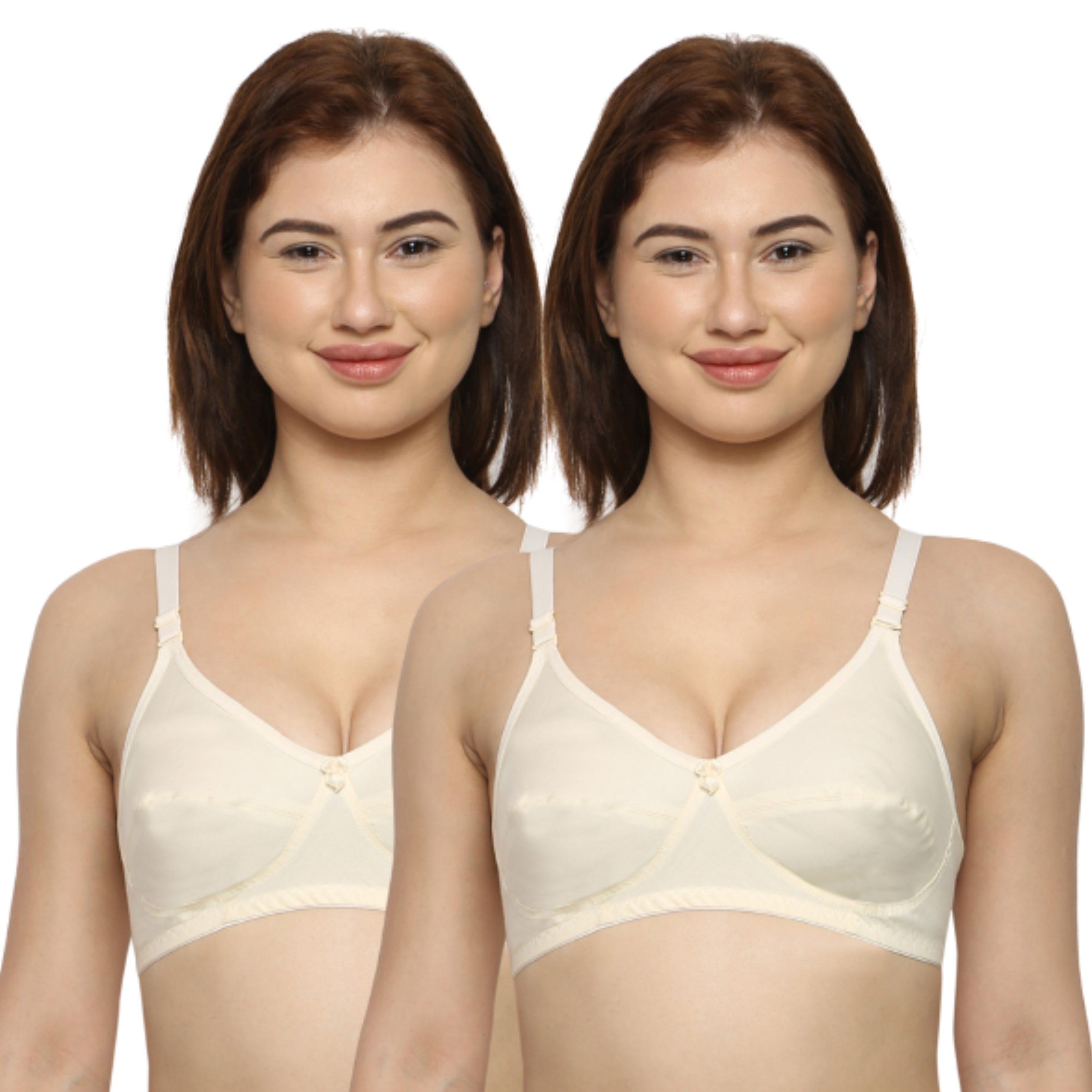 Women's Non Padded Non Wired Full Coverage Bra Cotton (Pack of