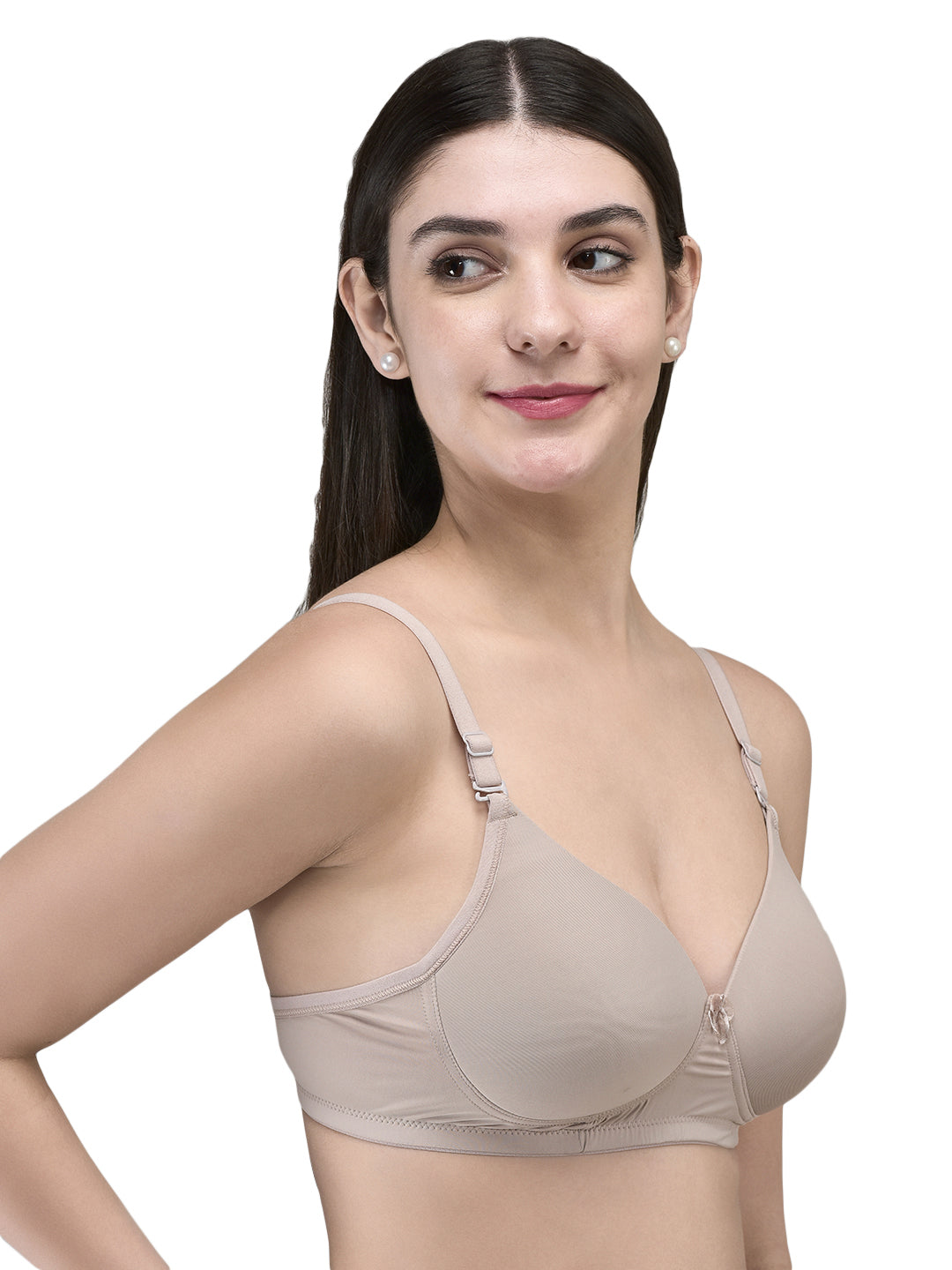 INKURV Padded T-Shirt Bra for Women Non Wired | Seamless| Soft Padded |Full Coverage Bra for Women with Detachable Straps| Supportive Everyday Comfort- Coolpad Combo of 2