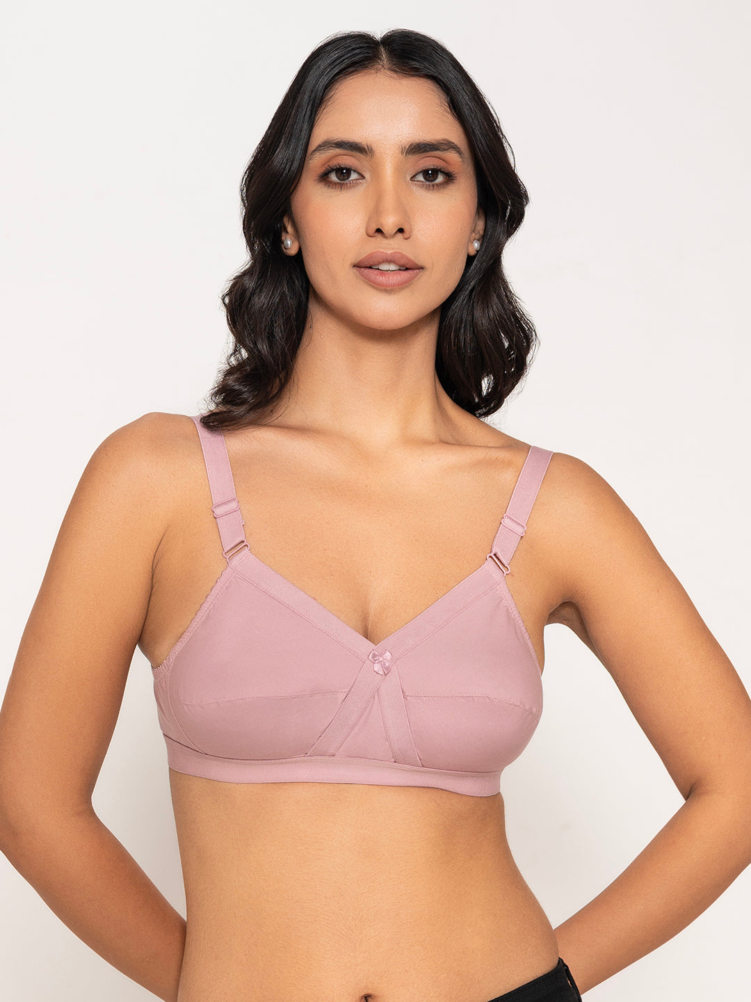INKURV Cross Pattern Full Coverage Bra for Women | Non-Padded, Non-Wired | Cotton Rich Bra for Everyday Comfort | Saggy Breast Uplift Bra with Adjustable Straps | INCROSS