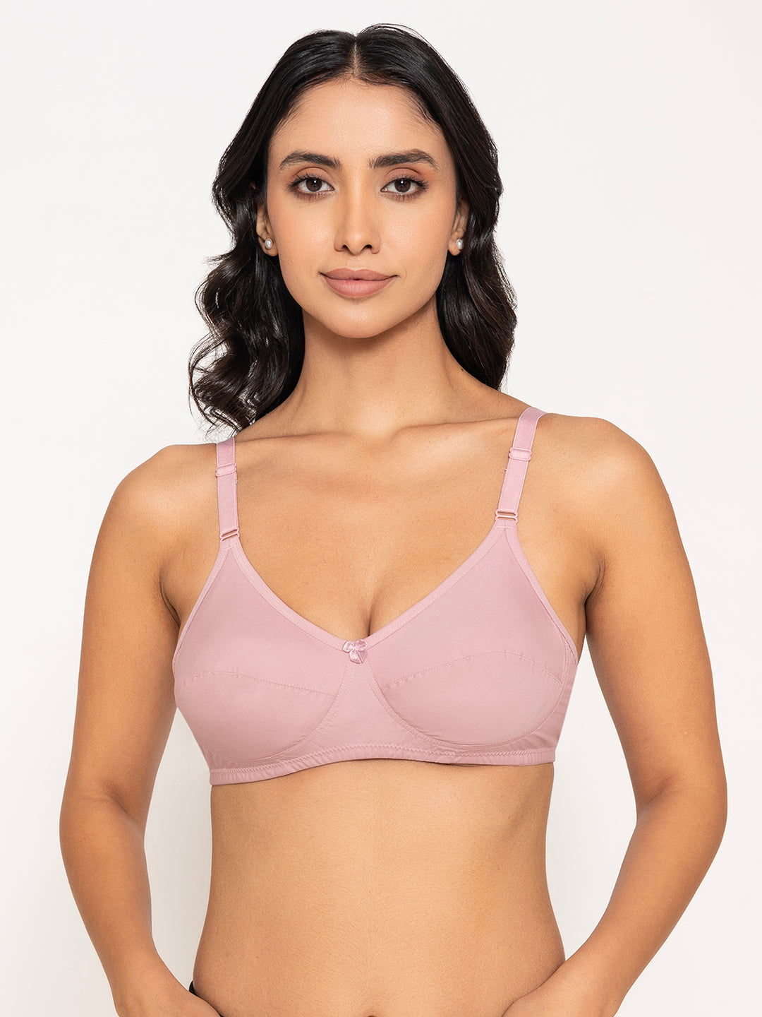 INKURV Seamless Non-Padded Bra for Women | Non-Wired Cotton Full Coverage T-Shirt Bra | Thin Adjustable Straps | Anti Sag Lift Up Support | MEHR