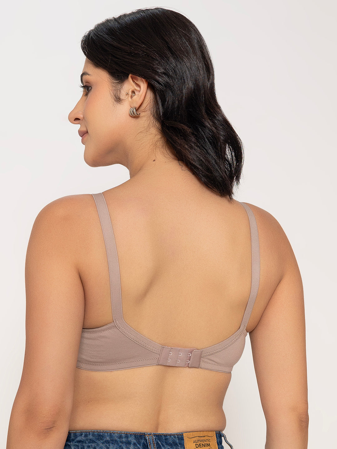 INKURV Seamless Non-Padded Bra for Women | Non-Wired Cotton Full Coverage T-Shirt Bra | Thin Adjustable Straps | Anti Sag Lift Up Support |Sage