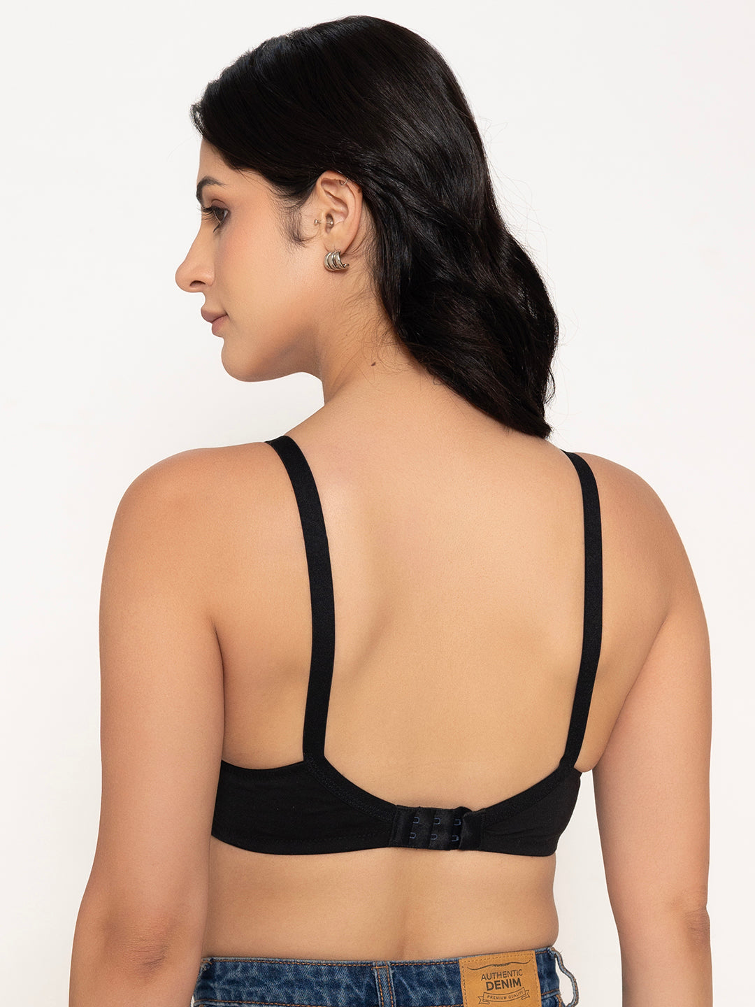 INKURV Seamless Non-Padded Bra for Women | Non-Wired Cotton Full Coverage T-Shirt Bra | Thin Adjustable Straps | Anti Sag Lift Up Support |Sage