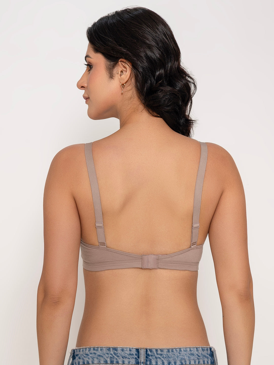 INKURV Seamless Non-Padded Bra for Women | Non-Wired Cotton Full Coverage T-Shirt Bra | Thin Adjustable Straps |Anti Sag Lift Up Support| Layla