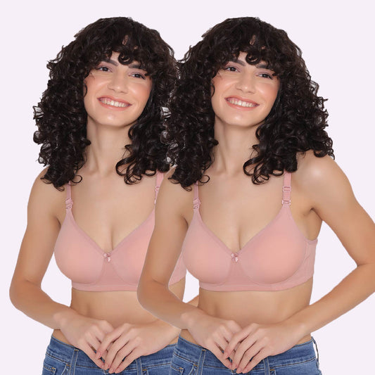 Women's Padded and Non Wired Full Coverage T-Shirt Bra (Pack of 2)-LILY INKURV | 20% Off on Our Exclusive Range of Bra,Shapewear & Sports Bra