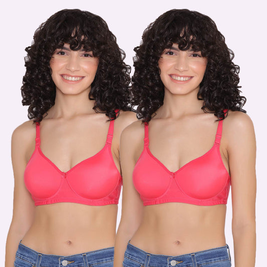 Women's Padded and Non Wired Full Coverage T-Shirt Bra (Pack of 2)-LILY INKURV | 20% Off on Our Exclusive Range of Bra,Shapewear & Sports Bra