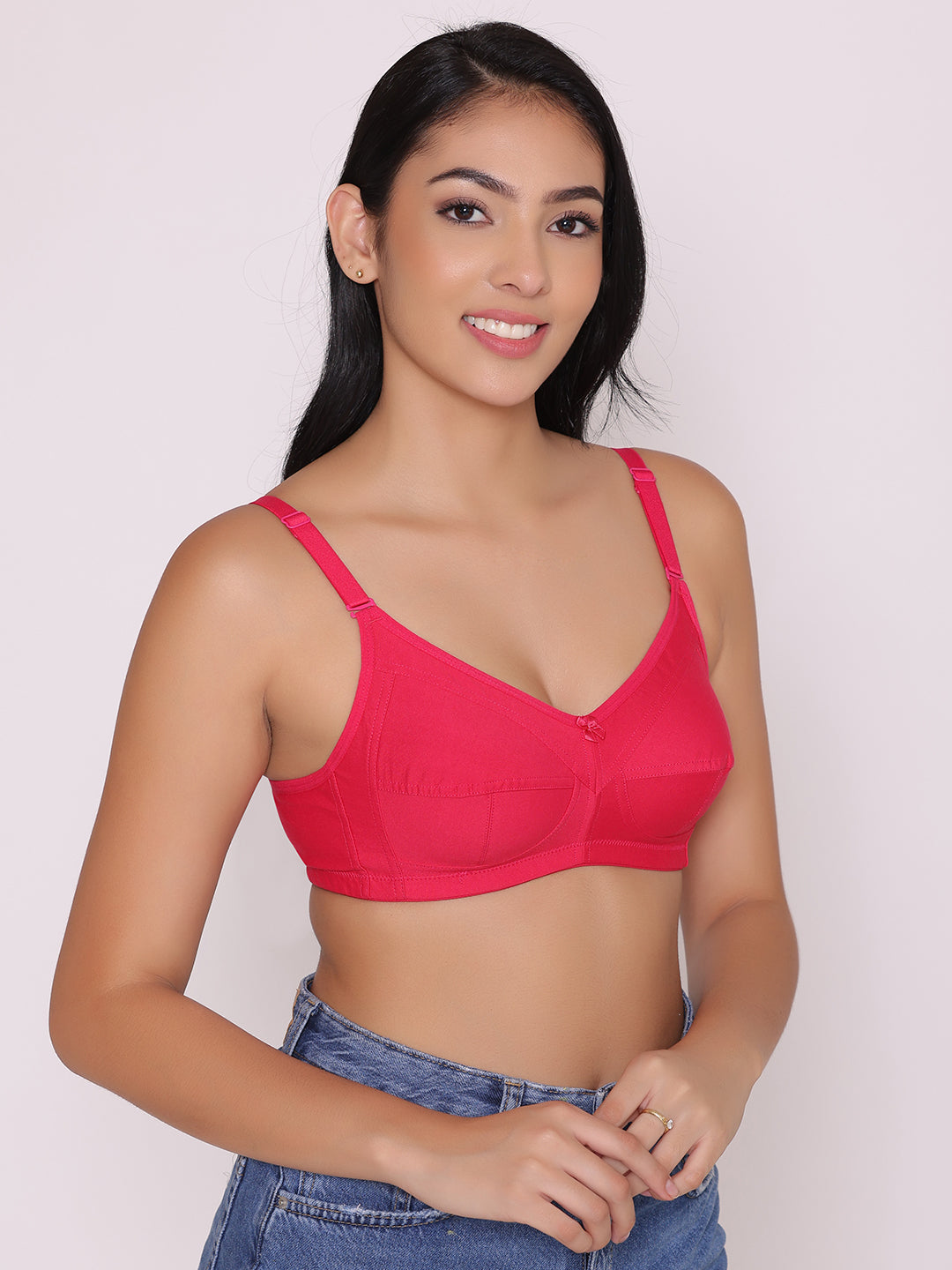 Women's Non Padded Non Wired Full Coverage Bra with No Spillage (Pack of 2)-ELSA INKURV