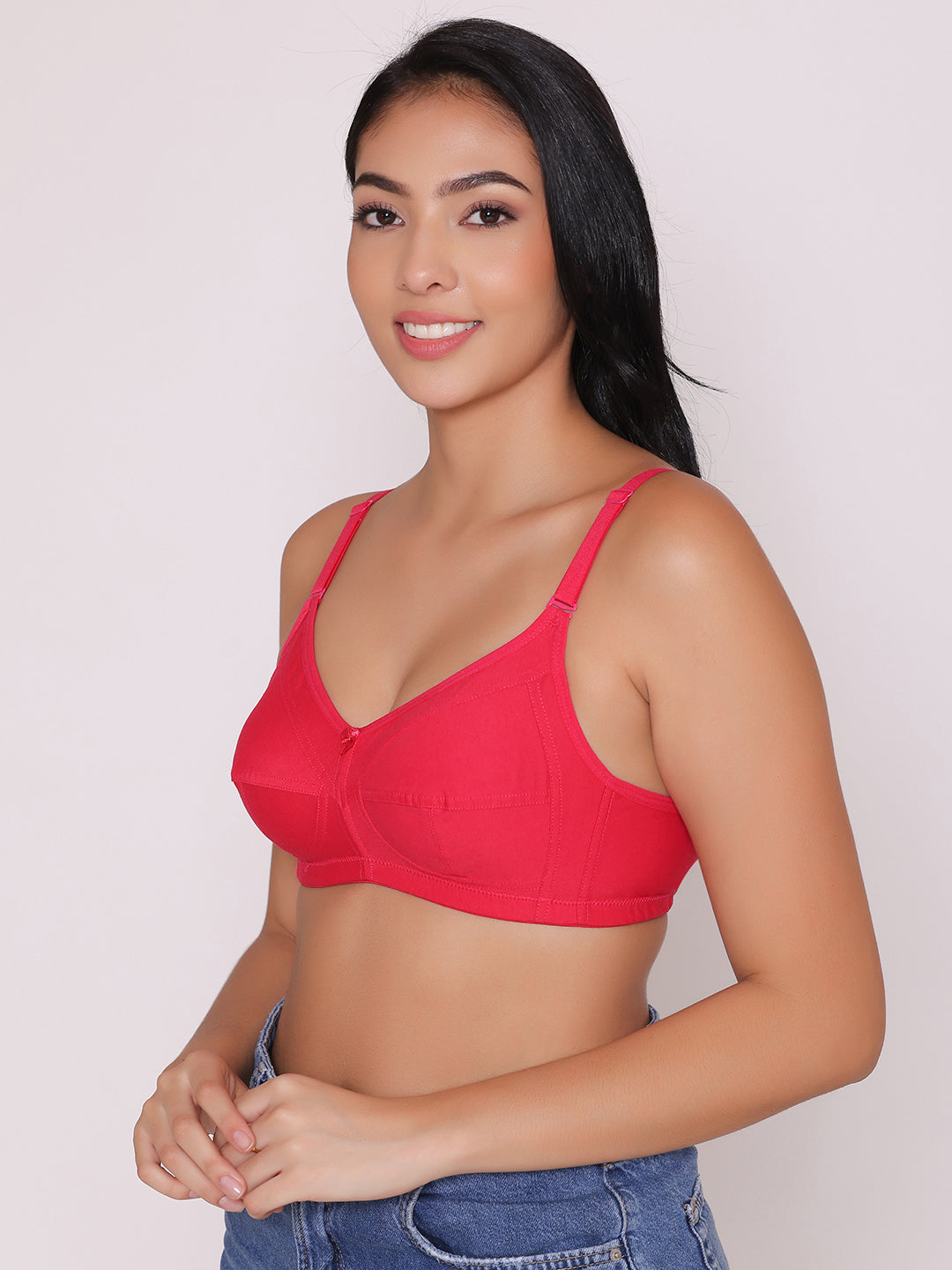 Women's Non Padded Non Wired Full Coverage Bra with No Spillage (Pack of 4)-ELSA INKURV