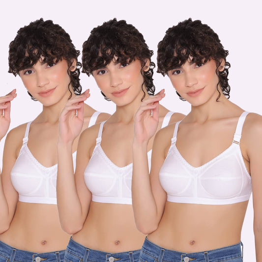 Women's full coverage cotton bra (Pack of 3) -BELLA INKURV | 20% Off on Our Exclusive Range of Bra,Shapewear & Sports Bra