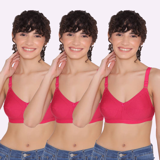 Women's full coverage cotton bra (Pack of 3) -BELLA INKURV | 20% Off on Our Exclusive Range of Bra,Shapewear & Sports Bra