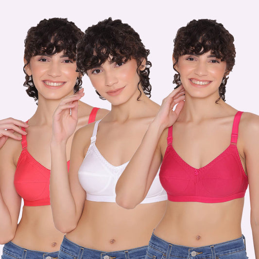 Women's full coverage cotton bra (Pack of 3) -BELLA INKURV