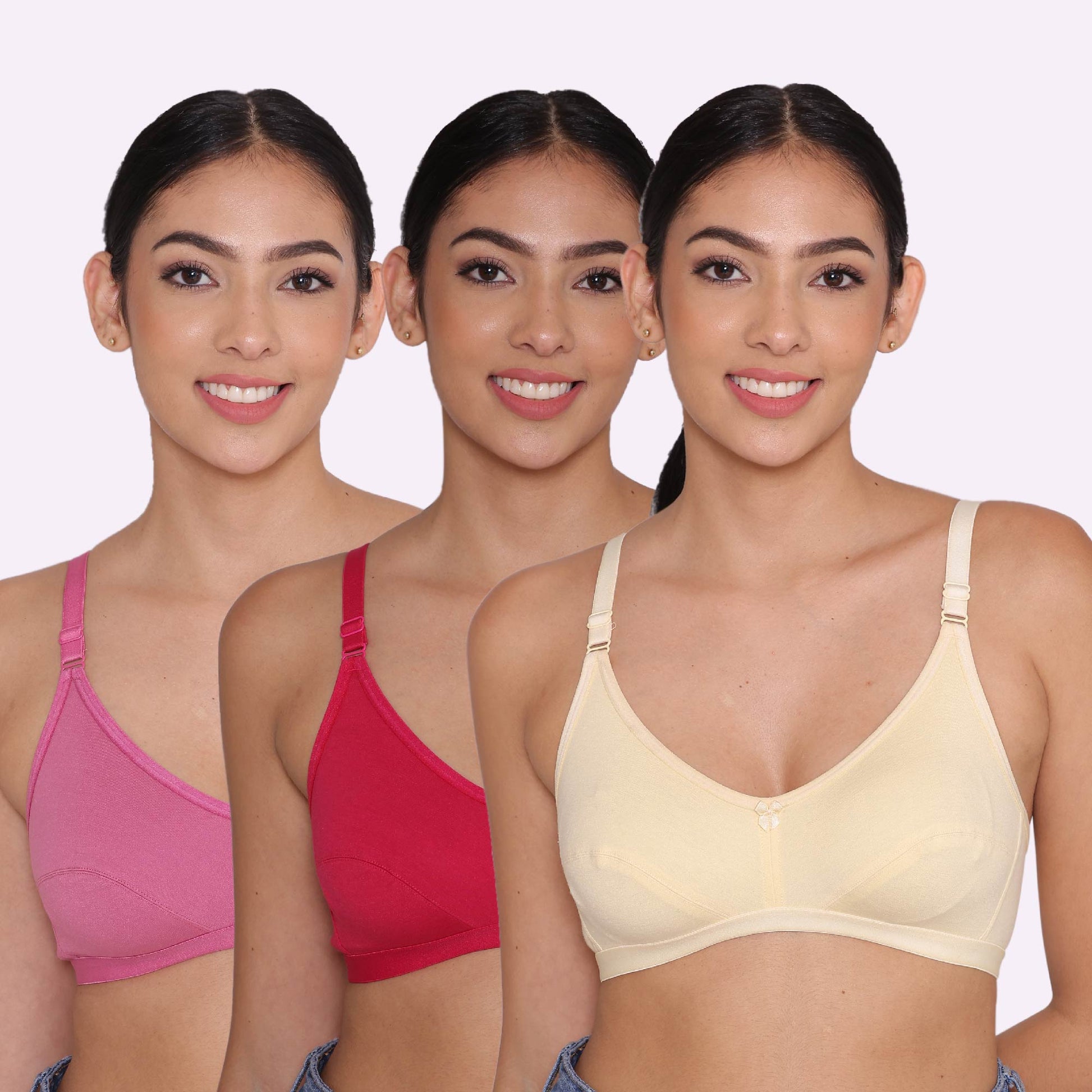 Women's Non Padded Non-Wired Regular Bra-PARIS Combo of 3 INKURV | Bras and Active Wear