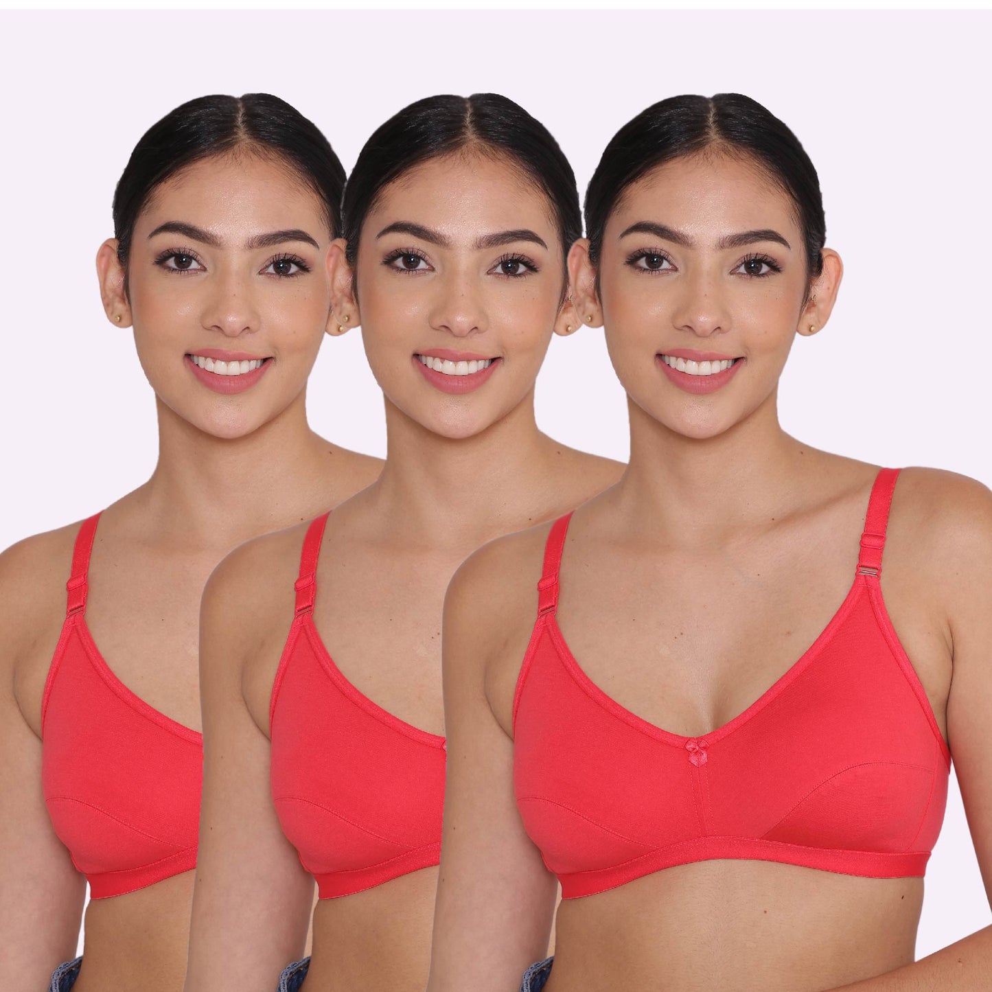 Women's Non Padded Non-Wired Regular Bra-PARIS Combo of 3 INKURV | Bras and Active Wear