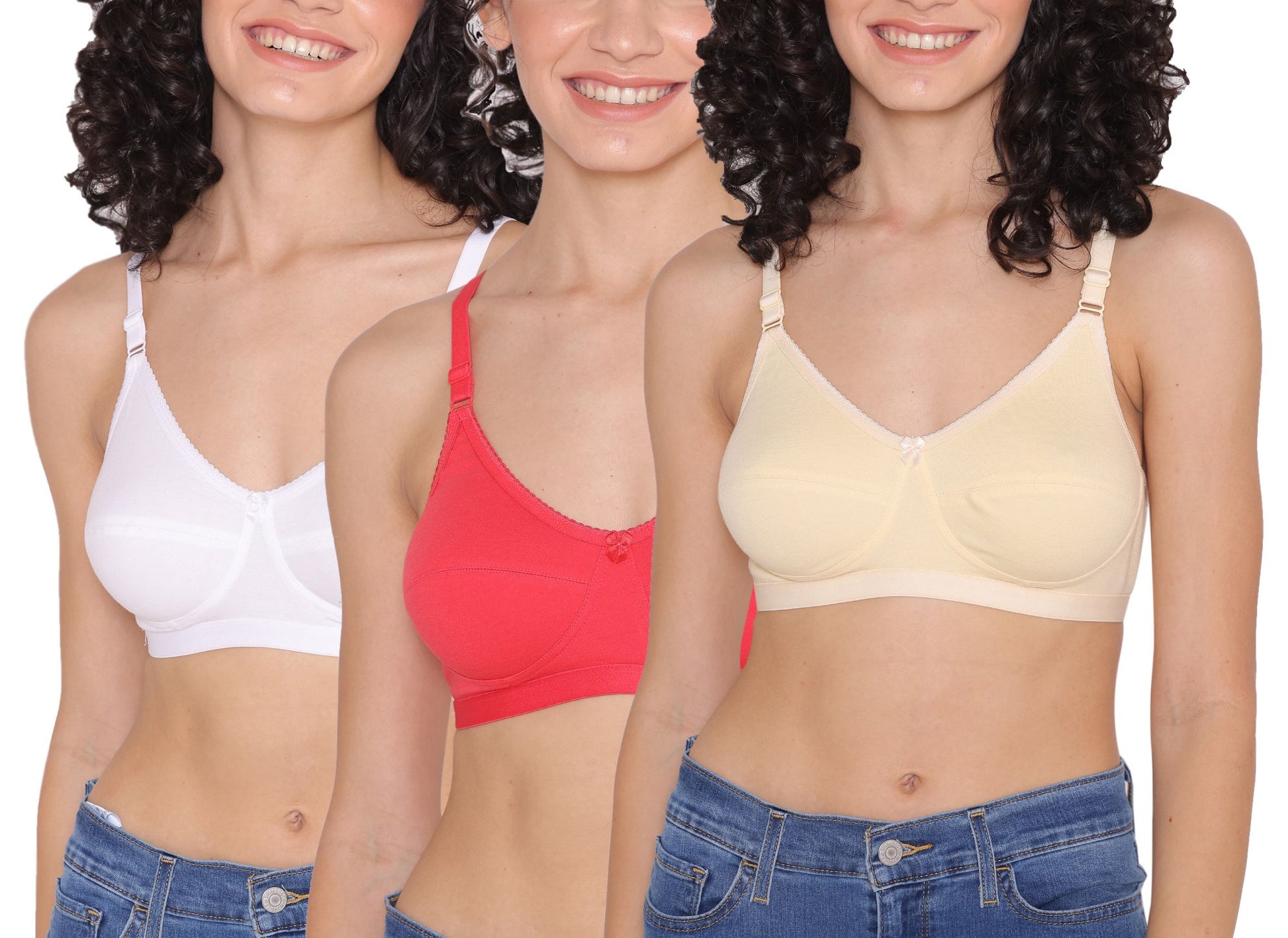 Women's Non Padded Non-Wired Regular Bra-RIO Combo of 3 INKURV | 20% Off on Our Exclusive Range of Bras and Active Wear