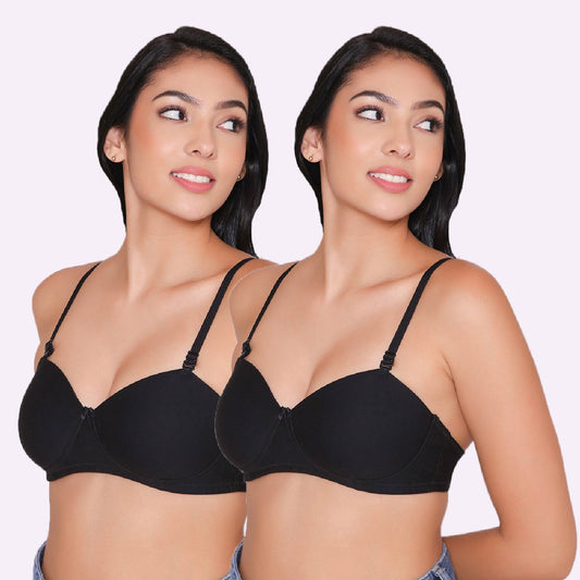 Women Lightly Padded Non Wired Tshirt Bra (Pack of 2)-ROMI INKURV | 20% Off on Our Exclusive Range of Bra,Shapewear & Sports Bra