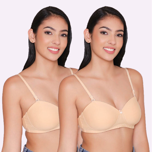 Women Lightly Padded Non Wired Tshirt Bra (Pack of 2)-ROMI INKURV | 20% Off on Our Exclusive Range of Bra,Shapewear & Sports Bra
