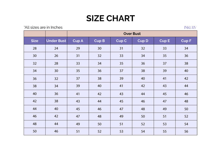 Teenager Bra Size Chart