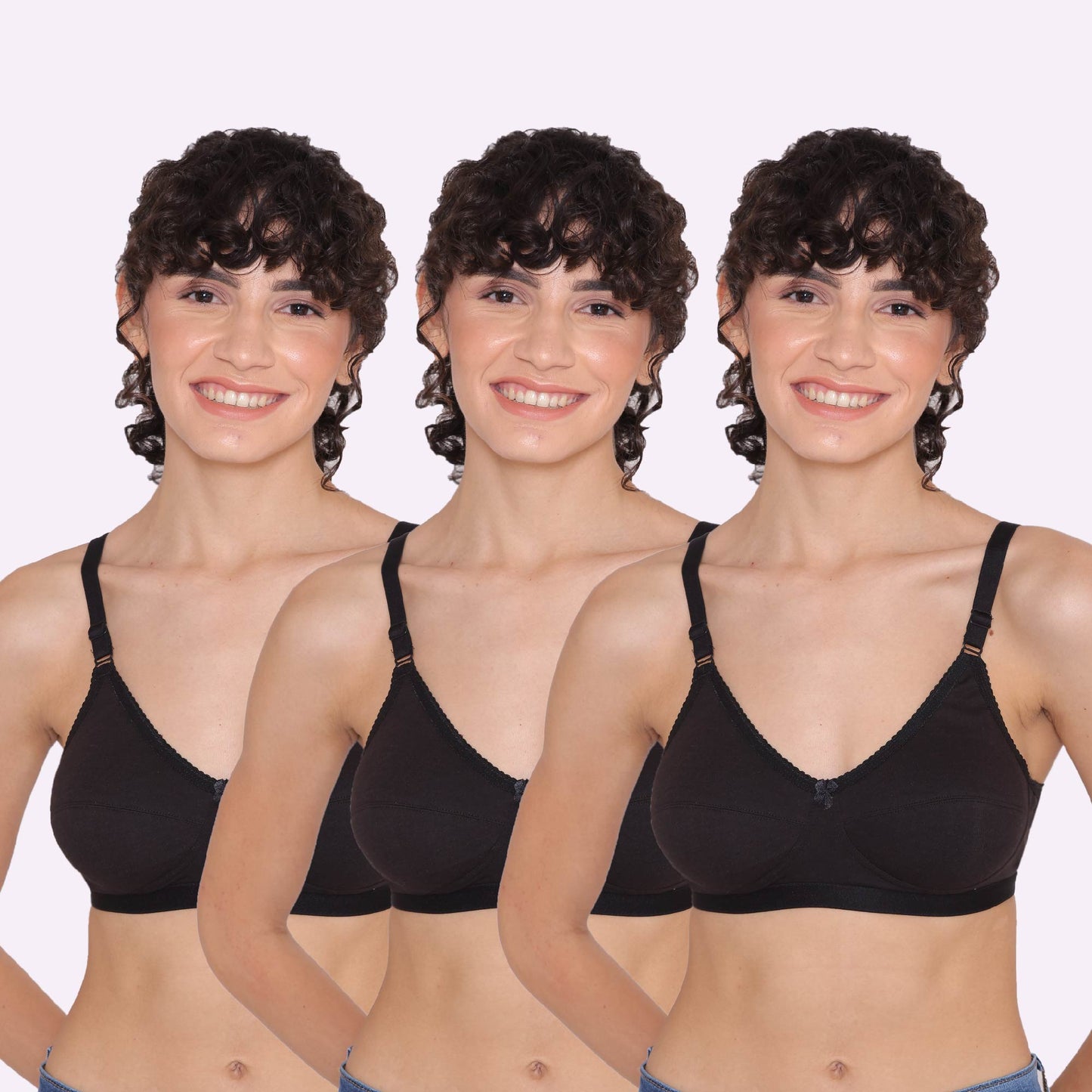 Women's Non Padded Non-Wired Regular Bra-RIO Combo of 3 INKURV | Bras and Active Wear