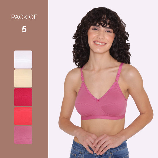 Women's Non Padded Non-Wired Regular Bra-RIO Combo of 5 INKURV | Bras and Active Wear