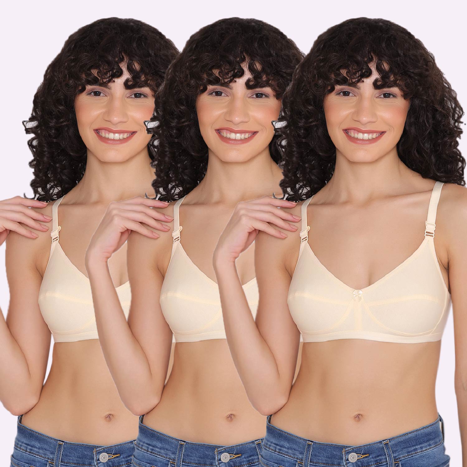 Women's Non Padded Non-Wired Regular Bra (Pack of 3)-ZOE INKURV | 20% Off on Our Exclusive Range of Bra,Shapewear & Sports Bra